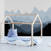 large gray green mountain wall stickers nordic landscape for kids room baby nursery room self adhesive fabric waterproof mural