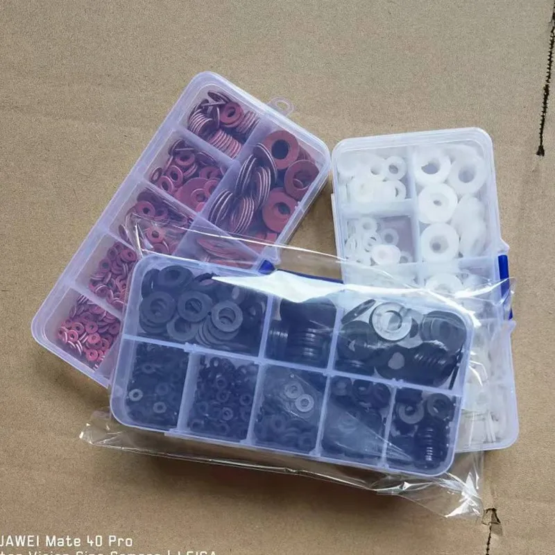 

500 шт./кор. M2 M2.5 M3 m4 m5 m6 m8 DIN125 белые или черные нейлоновые пластиковые шайбы изоляционная шайба Красной бумаги комплекты уплотнительных колец