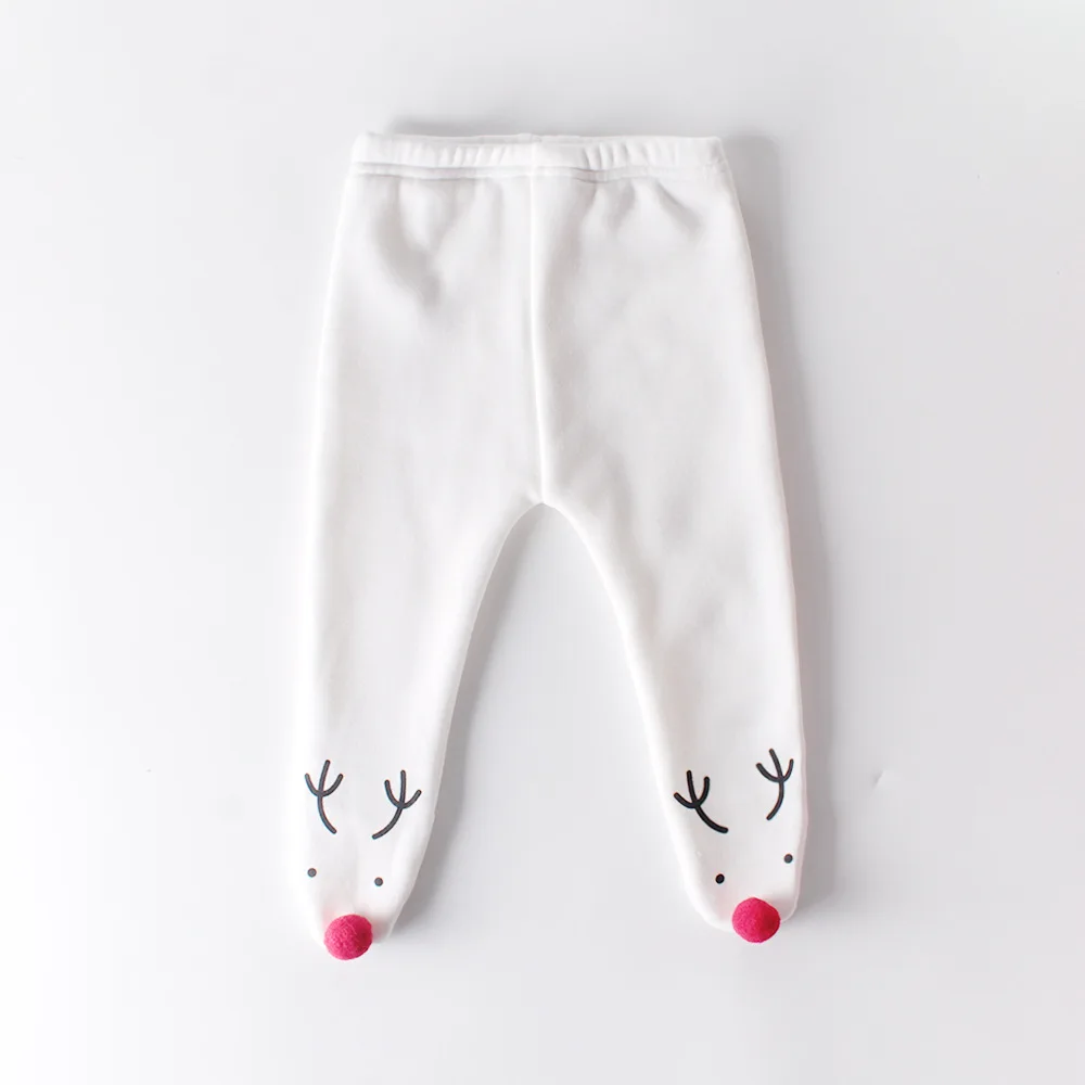 Рождественские Леггинсы для малышей Зимние Колготки с рисунком оленя маленьких