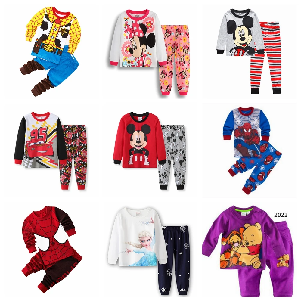 

Mickey Mouse Pajamas For Kids Sleepwear Boys Pyjamas Set Frozen Clothes Girl Toddler Pijamas Set Cartoon Spring Nightwear Baby