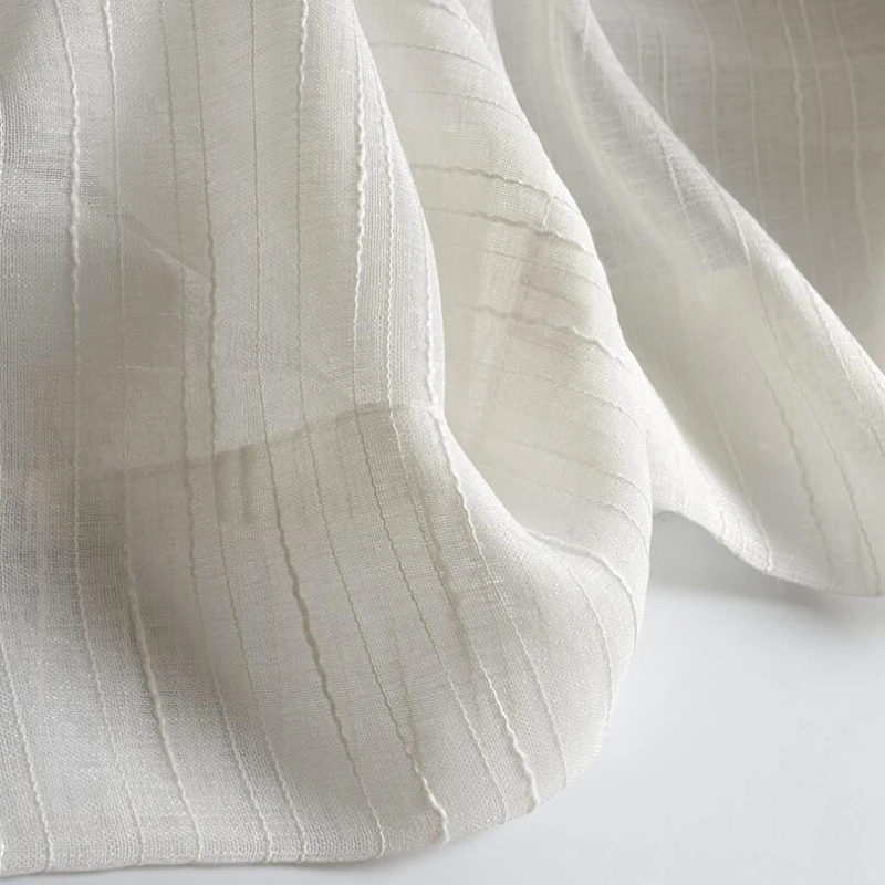 Полосатые прозрачные Занавески льняные шторы для гостиной балкона тюлевые