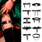 Ремень для чулок женский кожаный, с заклепками, в готическом стиле, подвязка на бедро