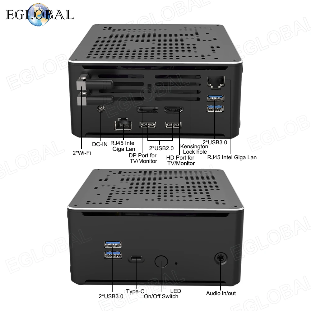 Игровой мини-ПК Eglobal Coffee Lake Intel Xeon 6 ядер 12 потоков 2 9 ГГц 2LAN + DP1.2 HDMI2.0 4K 60 Гц