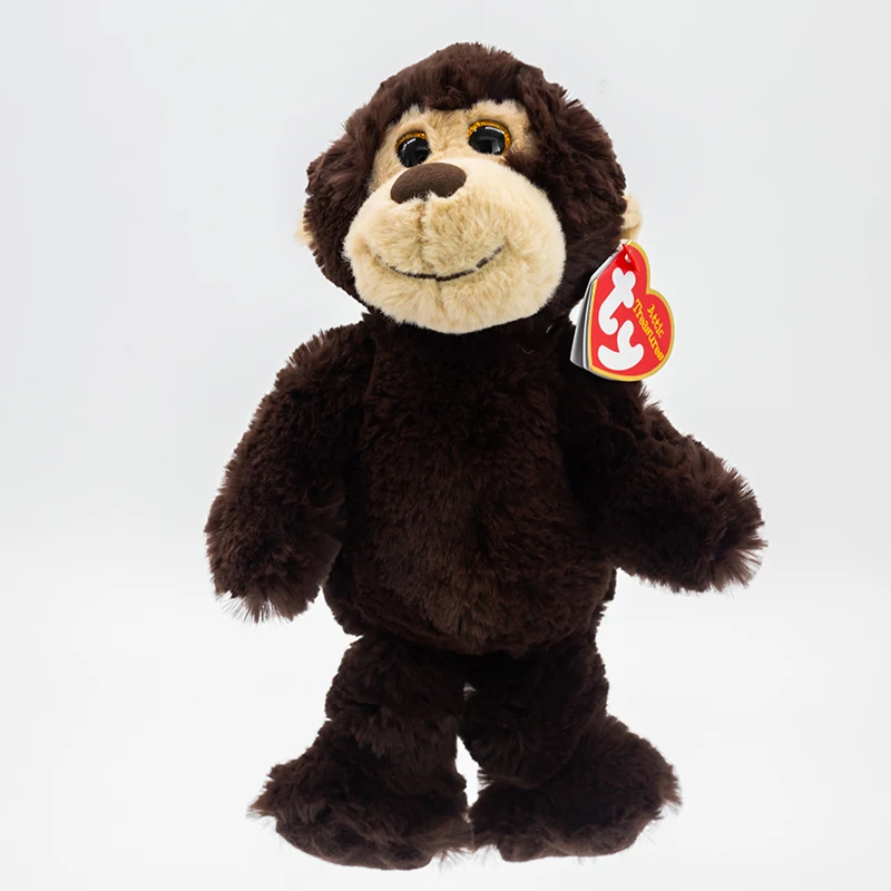 

New 15CM Ty Big Eyes Beanie Plush Animal Brown Monkey Animal Plush Collectible Toy Children Christmas Birthday Gift