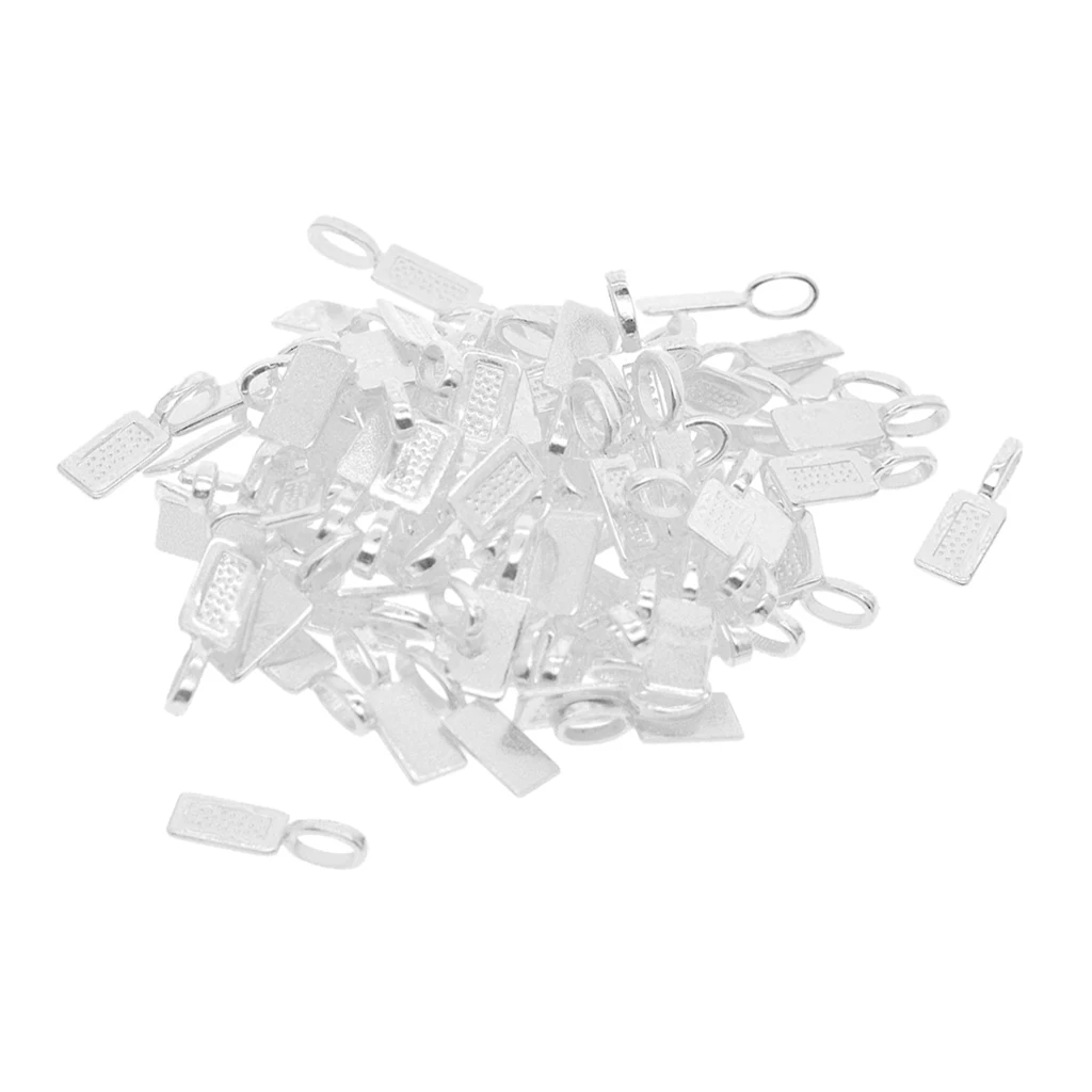

50pcs Empty Cabochon Pendant Rectangle Bezel Platinum Connector Craft