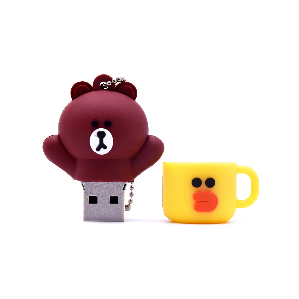 Мини микро USB 2 0 128MB 32GB 64GB мультфильм кролик и медведь фото палка флэш-накопитель