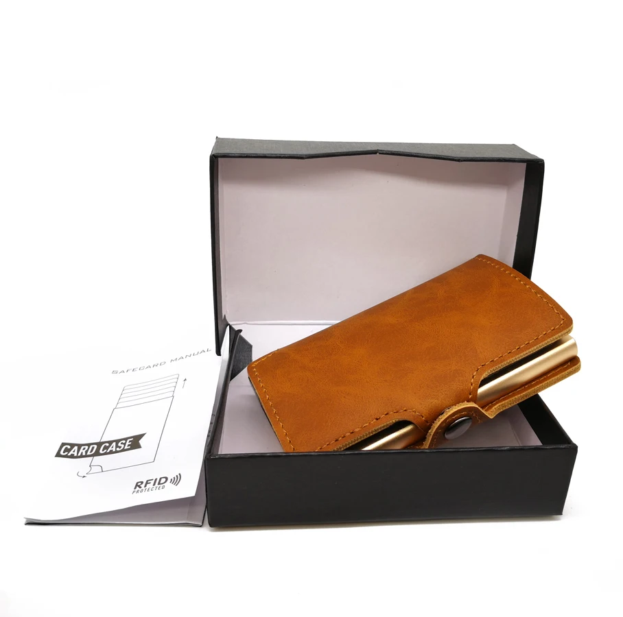 RFID бизнес держатель для кредитных карт мужской алюминиевый кошелек задний
