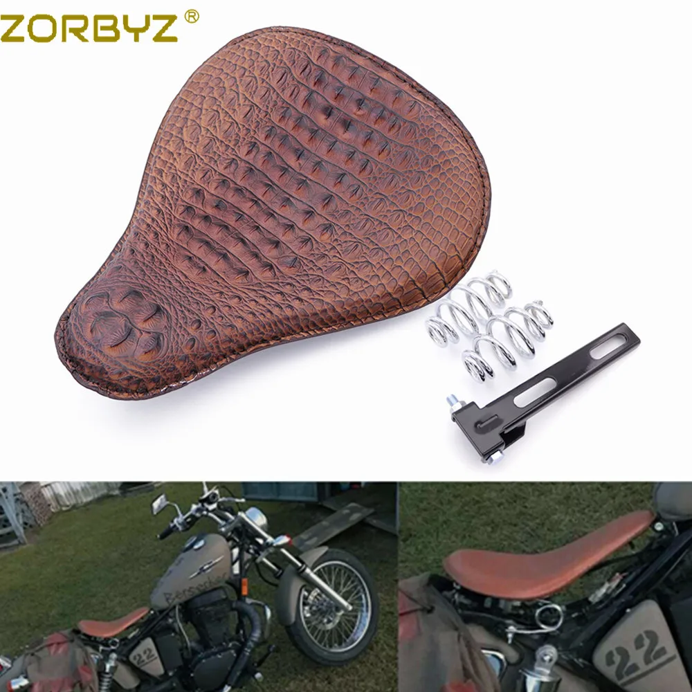 ZORBYZ мотоциклетный Коричневый Крокодил из синтетической кожи соло кронштейн для