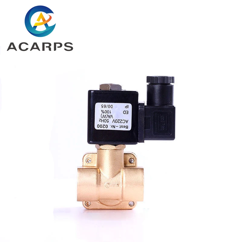 

1/2" High Pressure Normally Closed Brass Solenoid Valve 12VDC 24VDC 220VAC 110VAC For Water Gas Oil