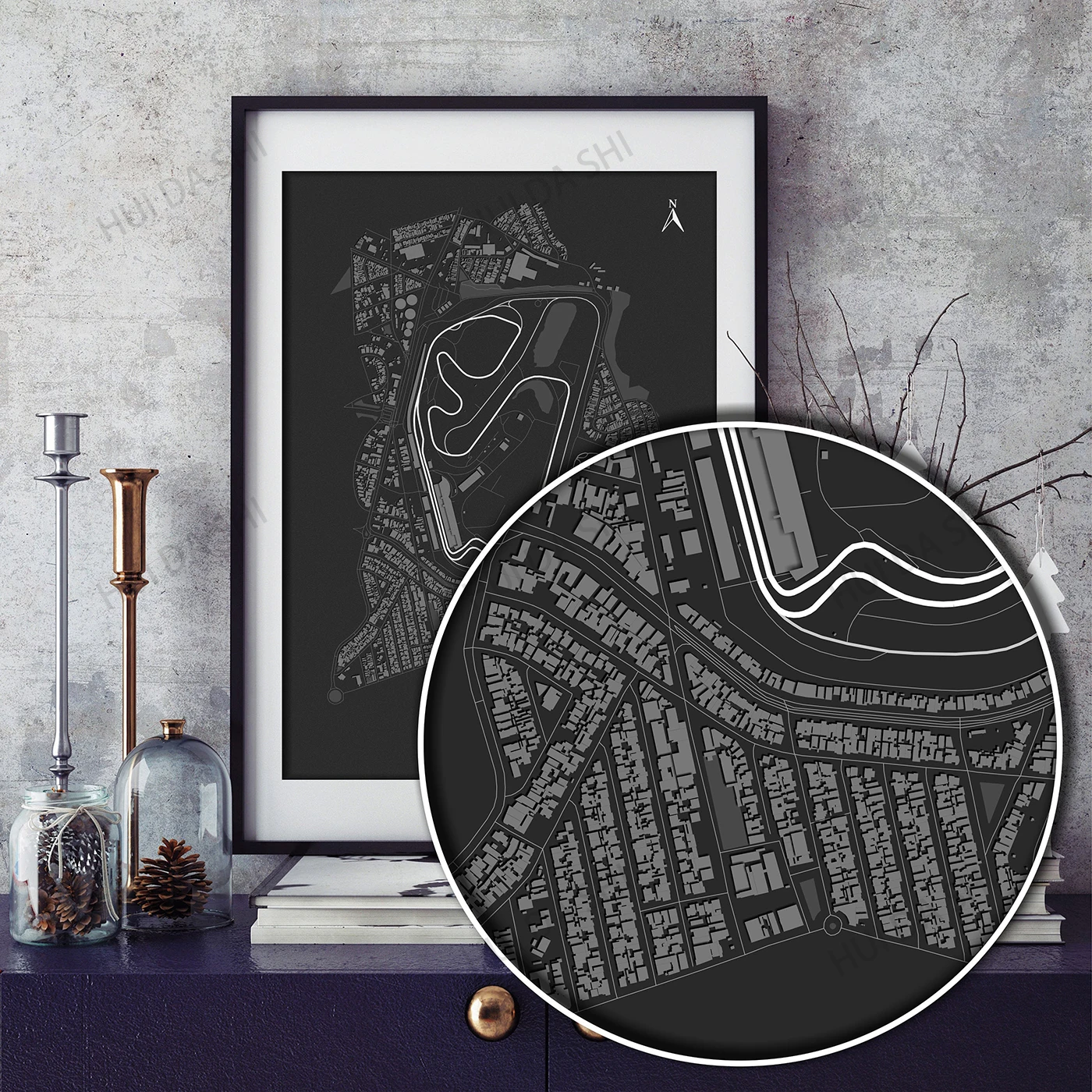 

Interlagos Circuit, Brazilian Grand Prix. Formula 1 Race Track Poster