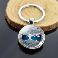tree of life jewelry tree of life glass cabochon keychain tree of life pendant trinket keyring car key holder for men women gift