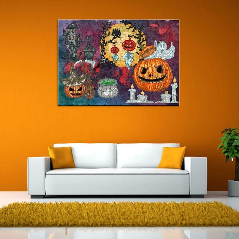 

1000 Piece Puzzles for Adults Kids, Halloween Ghost House Jigsaw Puzzles,Large Puzzle Challenging Game for Adults Teens
