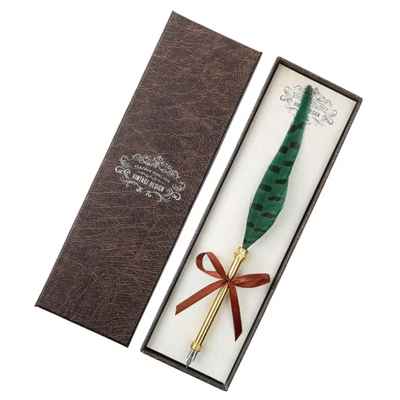 

W3JD Vintage Quill Dip White Feather Pen Fountain Pens Calligraphy Writing Supplies
