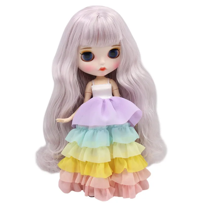 

ICY DBS Blyth Doll No. BL1003/7263 Purple mix Grey hair Carved lips Matte customized face Joint body 1/6 bjd