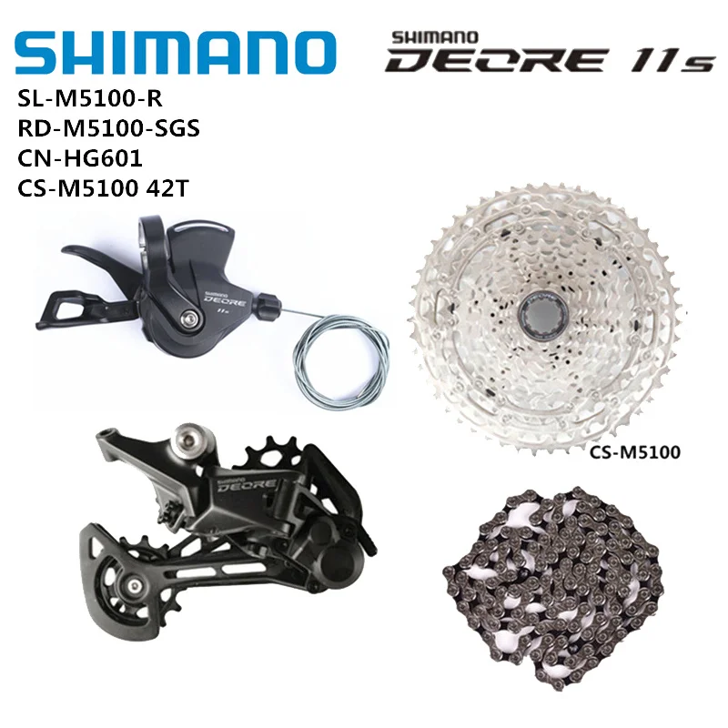 SHIMANO-palanca de cambios DEORE M5100 para bicicleta de montaña, 1x11 velocidades, desviador trasero, cadena de Cassette, pieza de bicicleta