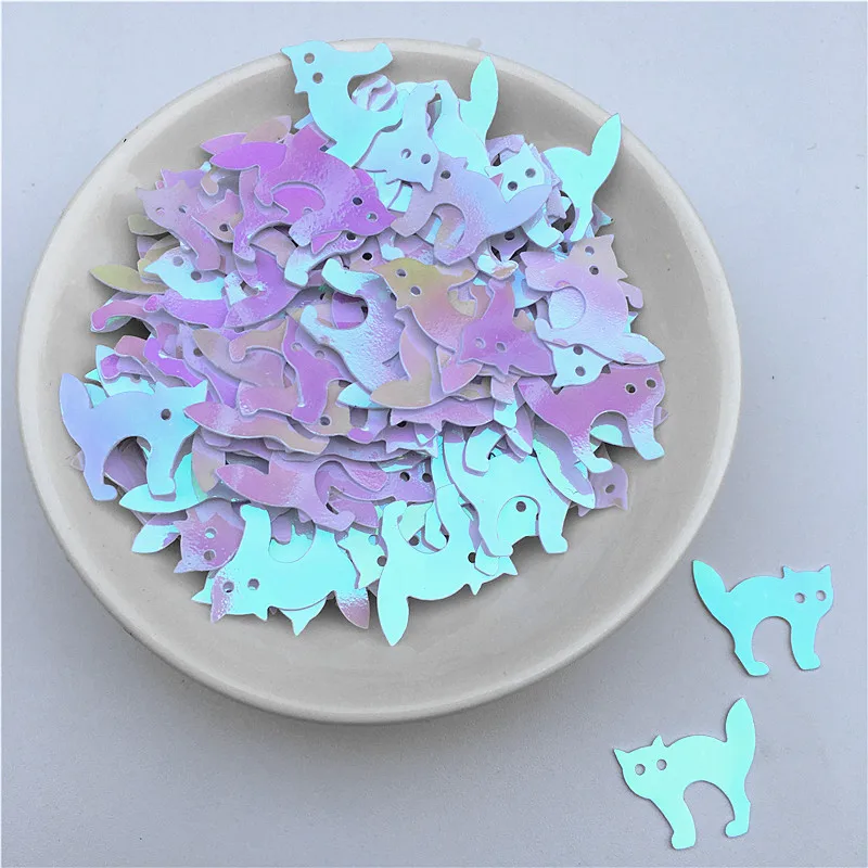 

240pcs/Pack White Color 12x15mm Cat Shape Sequins Paillettes DIY Crafts PVC Loose Sequin Scrapbook Decoration Accessories
