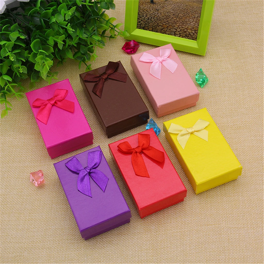 

24 Pcs Elegant Bow Tie Women Ear Stud Jewelry Storage Boxes Gift