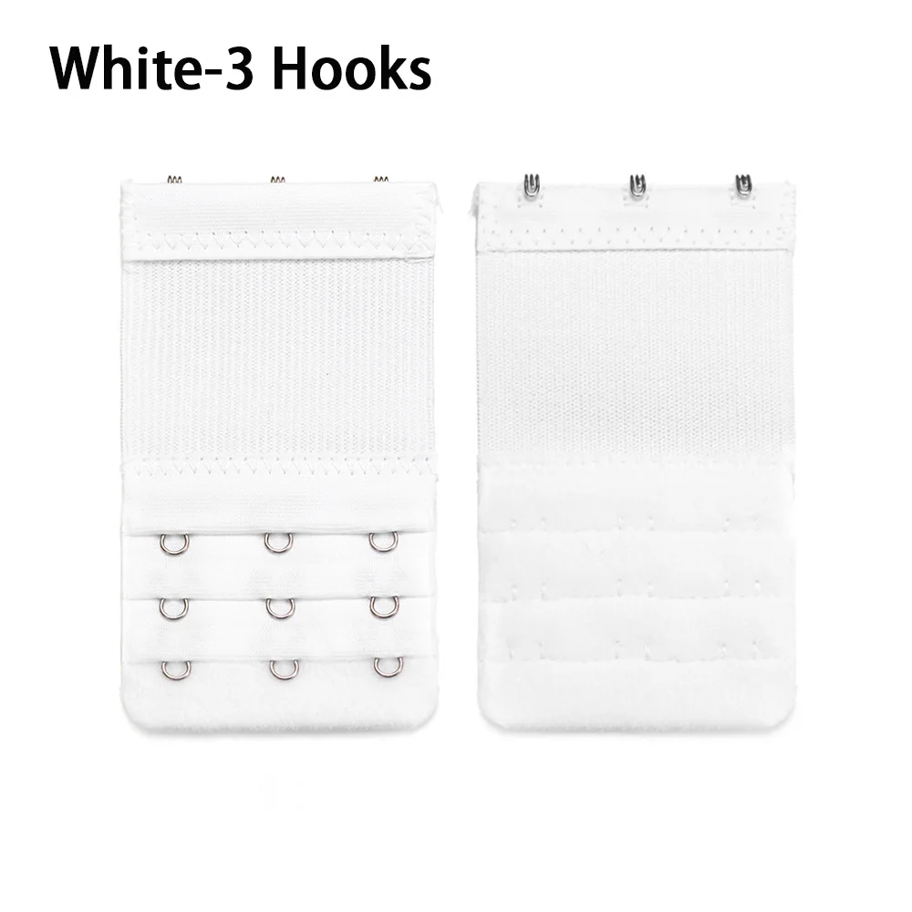 3 Hooks white 1 шт. женский многоцветный Регулируемый удлинитель для бюстгальтера Женский 2,3, 4 крючка бретельки бюстгальтера бюстгальтер на застежке расширение женские интимные аксессуары - Цвет: 3 Hooks white
