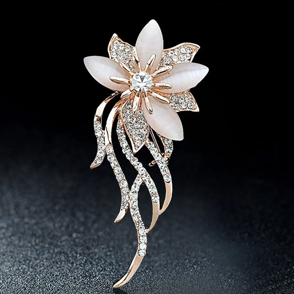 Crystal Vintage flower Brooches for Women floral Brooch Pin Fashion Dress Coat Accessories Jewelry Xmas Valentine's Day Gift | Украшения