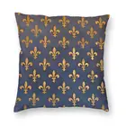 Декоративная наволочка для подушки, двухсторонний квадратный чехол для автомобиля с принтом цветов лилии, символа флага