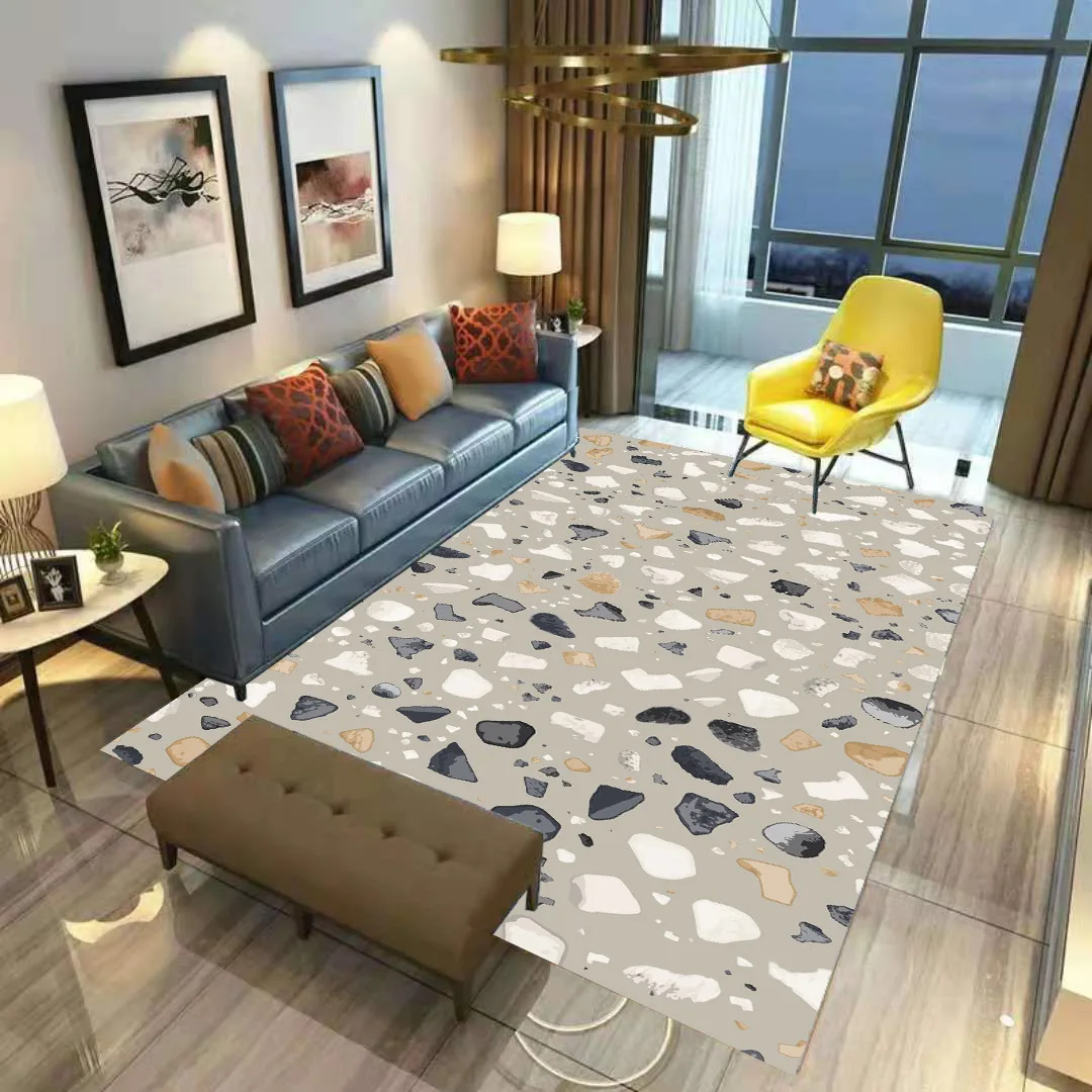 

Fashion stone carpet soft flannel 3D printing carpet anti slip carpet-s12s