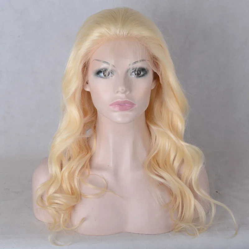 Human Hair 20 inch blonde 613# Long wavy Body Wave Ombre Lace Front Wigs 13* 4 Swiss Lace lace frontal wog for women