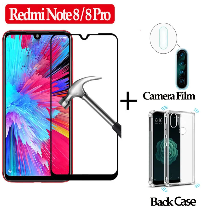 Xiaomi redmi note 8 Pro стекло 3 в 1 защитное на xiaomi про зрачное камеры объектива