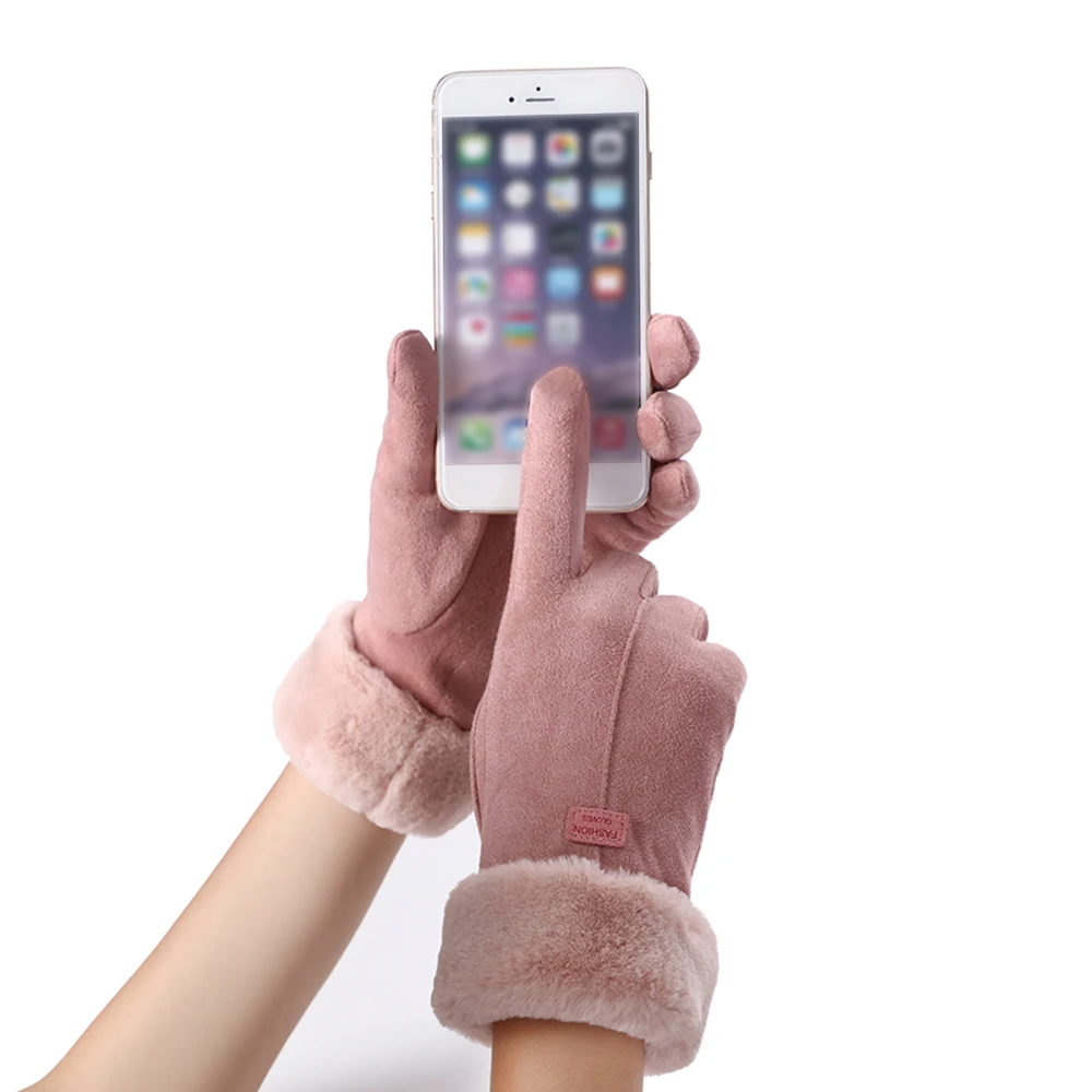 Женские зимние теплые перчатки с сенсорным экраном женские подкладкой из пуха |