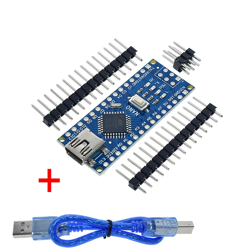 Nano and cable Для arduino Nano V3.0 контроллер ATMEGA328P ATMEGA328 CH340+ USB кабель - Цвет: Nano and cable