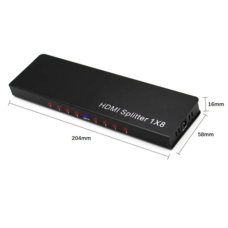 HDMI сплиттер конвертер 8 портов 1 в выход 1x8 аудио видео 1080P для HD HDTV 3D DVD Бесплатная