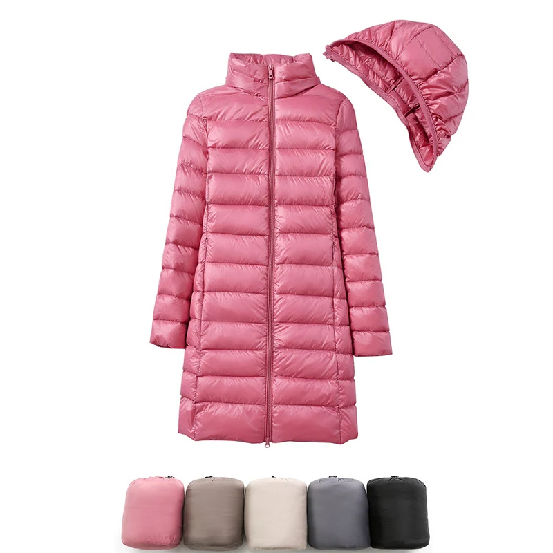 Women's Winter Jackets 2021 New Ultra Light Portable Coat Hooded Female Duck Down Jacket Hood Removable Windbreaker 5XL | Женская