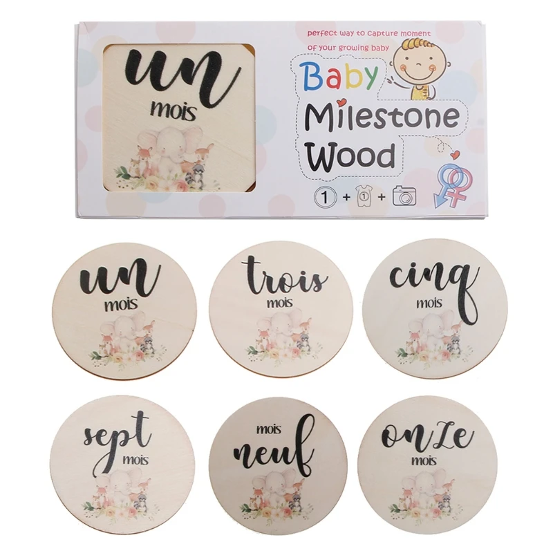 

6 Pcs/Set Handmade Baby Milestone Cards Newborn Monthly Recording Cards Infants Birth Growth Album Photography Props