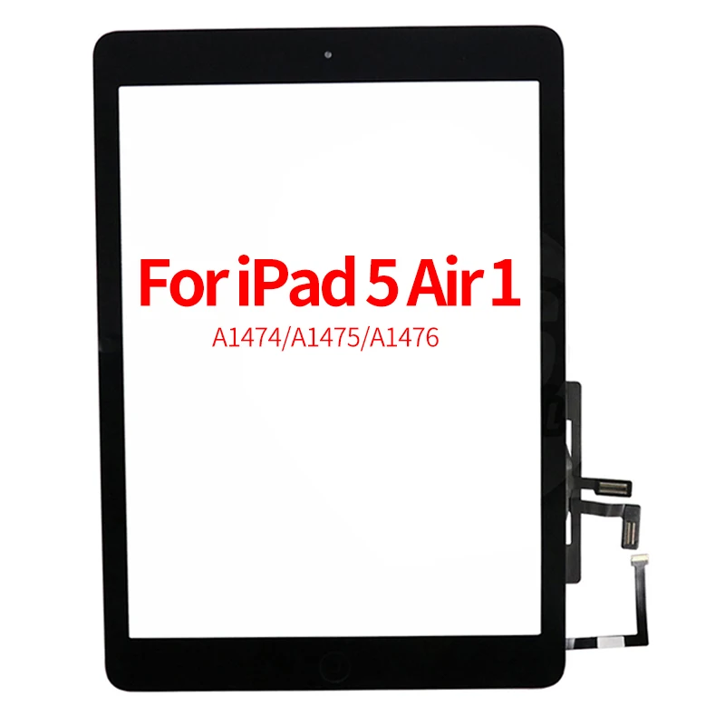Для iPad 5 Air A1474 A1475 A1476 сенсорный экран замена дигитайзер и клей + домашний flexcable