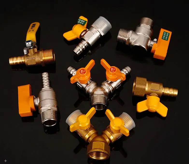 22 вида полностью медный газовый клапан трехходовой 4/8 внутренний/внешний