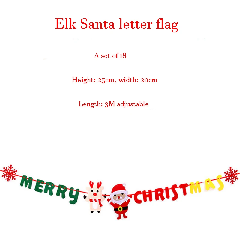 Рождественские украшения в виде флага Санта клаусы лося звезды носки на