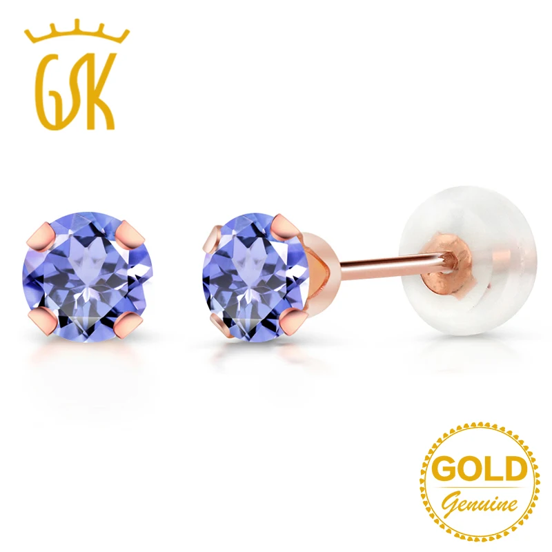 GemStoneKing 0 60 карат круглые 4 мм натуральный голубой танзанит драгоценный камень