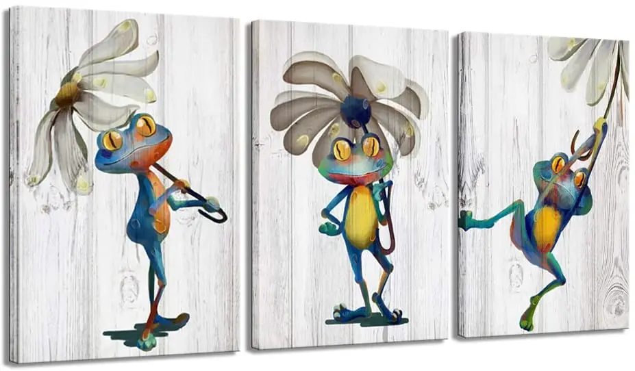 

Абстрактная лягушка с маргариткой, 3 шт.