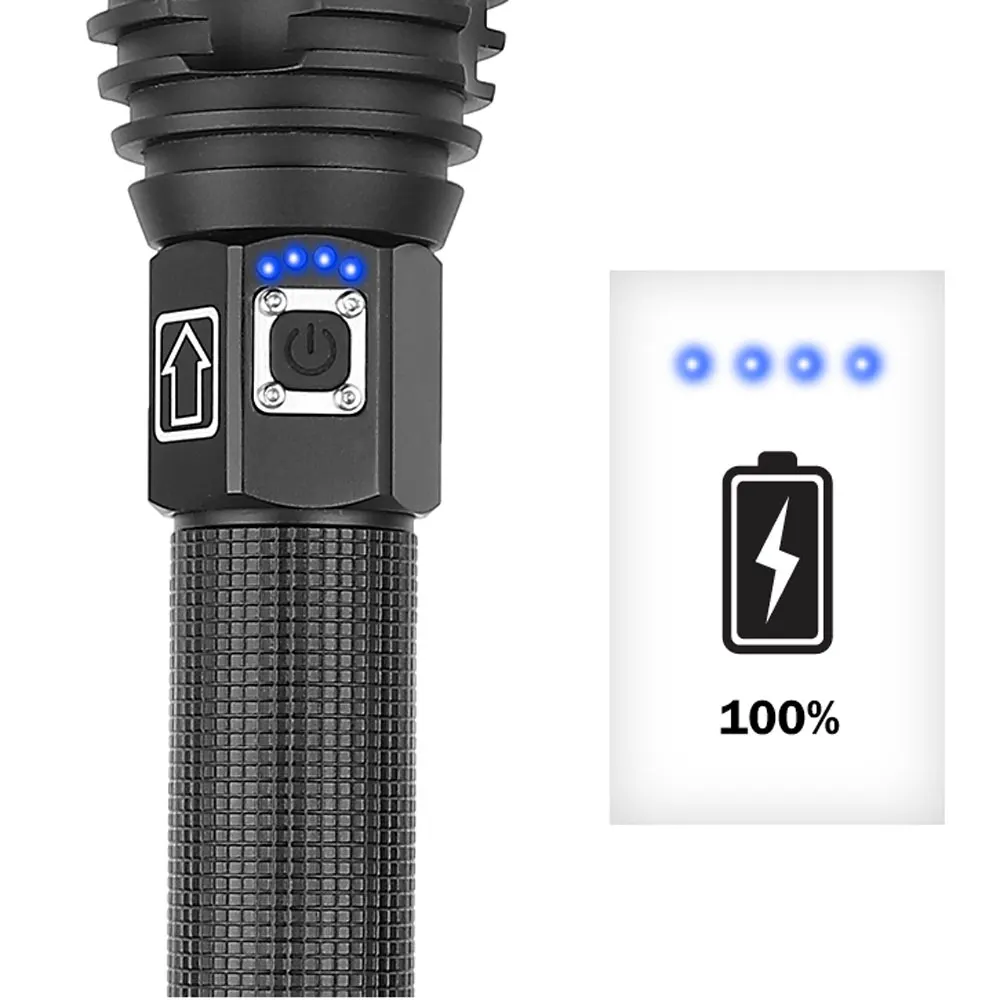 Светодиодный фонарик XHP90 6000 люмен самый мощный перезаряжаемый USB фонарь ручная
