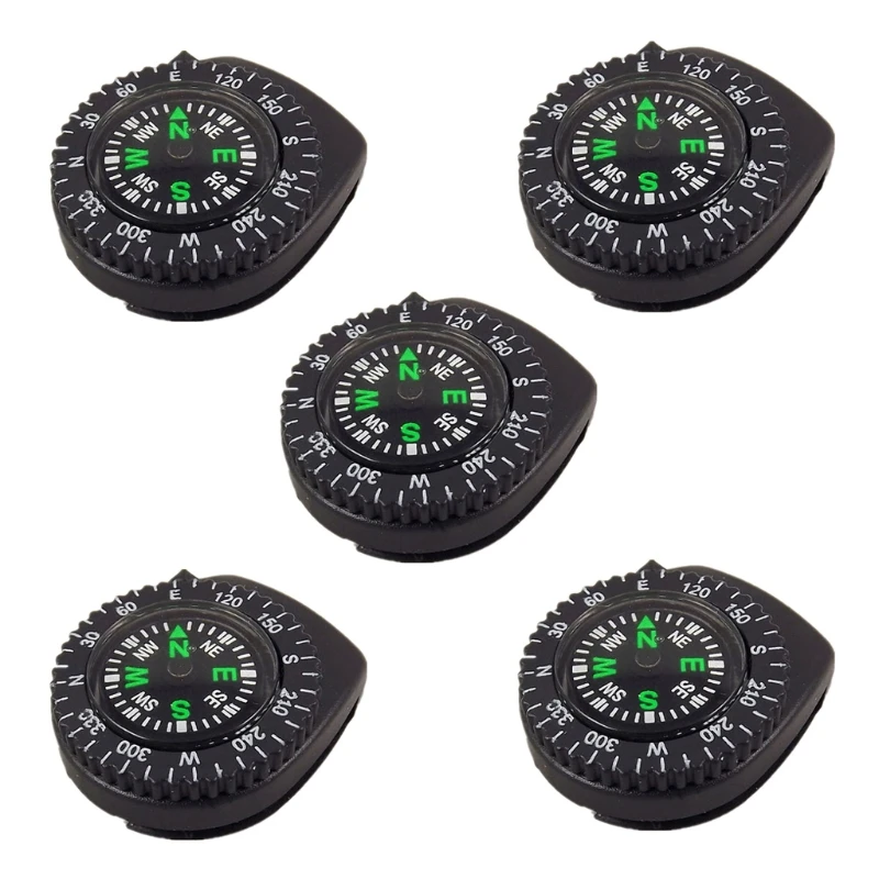 

5Pcs Detachable Compass Waterproof Portable Watch Compass Camping Survival Tools