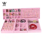 Вельветовая замшевая органайзер для сережек для колец WE, серого и розового цвета, подставка-держатель для ювелирных украшений, модная шкатулка для ювелирных украшений