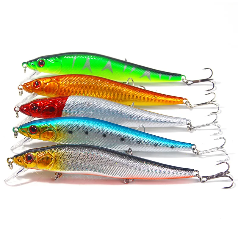 

5pcs Fishing Lure 140mm 23g Minnow Crankbait Wobblers 3D Eyes Perch Artificial Bait Pike Carp Bait Swim Bait