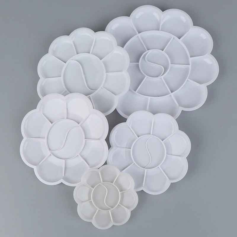 

4 Size Palette Art Alternatives Paint Plastic Palette Supply White Watercolor Palette Pigment Tray Painting Supplies