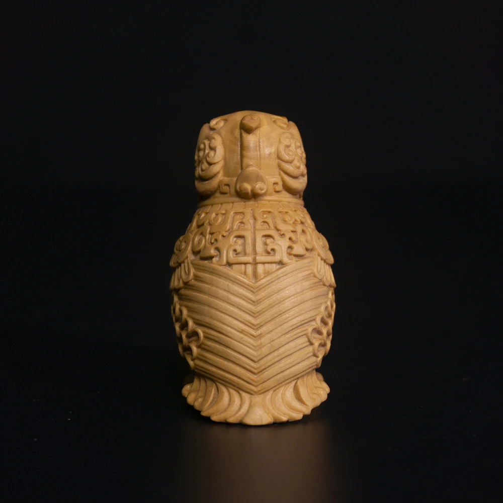 6 см китайская династия Чжоу птица Boxwood скульптура украшение фэн шуй деревянная