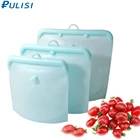 3 шт.упак. многоразовый силиконовый Пакет для хранения 1500 мл 1000 мл 500 мл герметичные контейнеры многоразовый пакет для свежих продуктов пакет для морозильной камеры Перекус