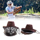 Защитная шапка для пчеловодов, анти-пчелиная ткань, нейлоновая чистая пряжа, шапка для пчеловодства, защитная Кепка для пчеловодов, ковбойский удобный дизайн