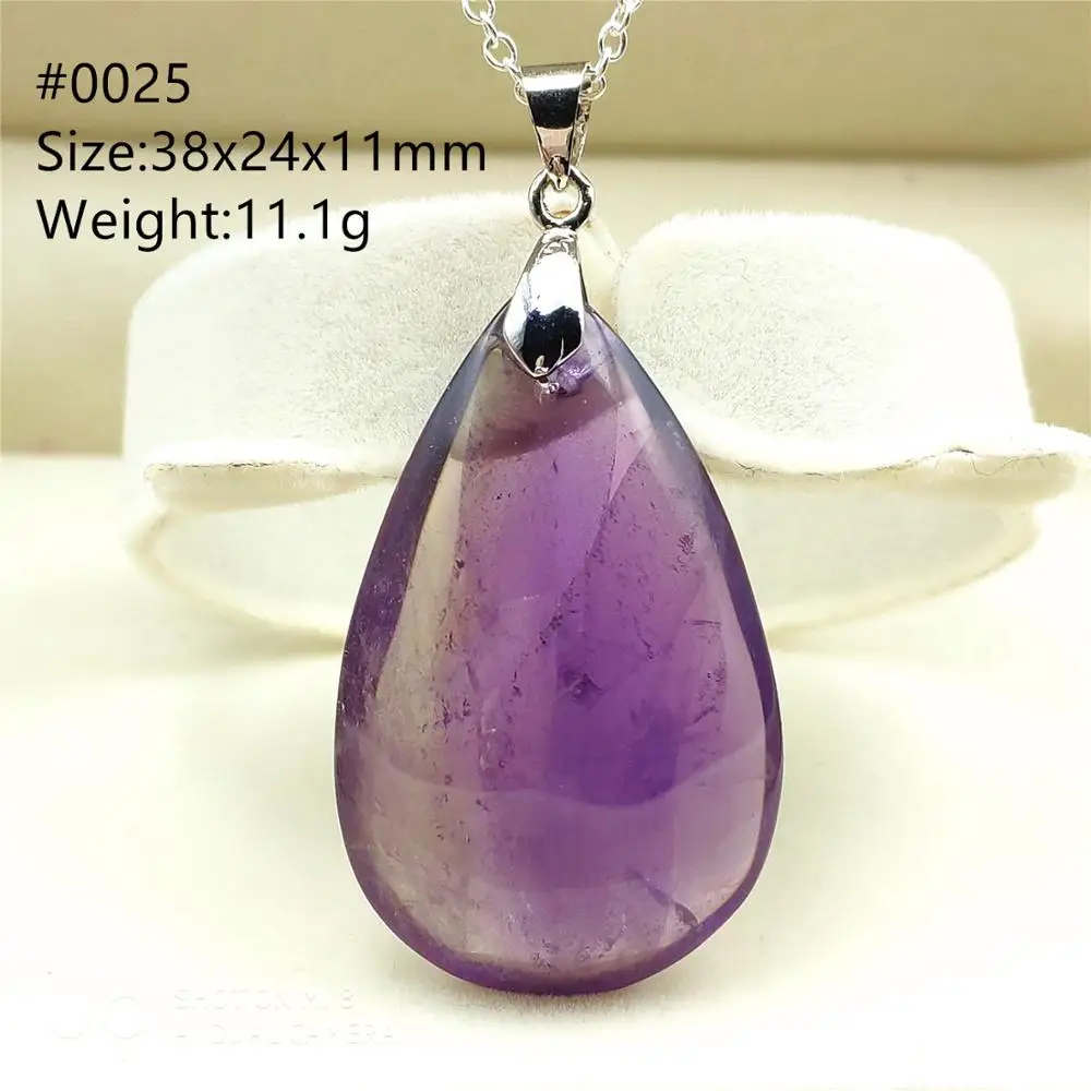 Женская подвеска из драгоценных камней натурального кварца фиолетового и