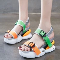 new womens cow leather strappy gladiator sandals platform wedge high heel summer fashion sneakers party punk goth open toe