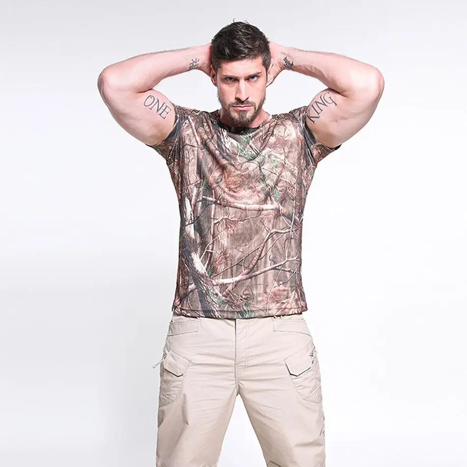 Бесплатная доставка мужские камуфляжные футболки Realtree AP рубашки