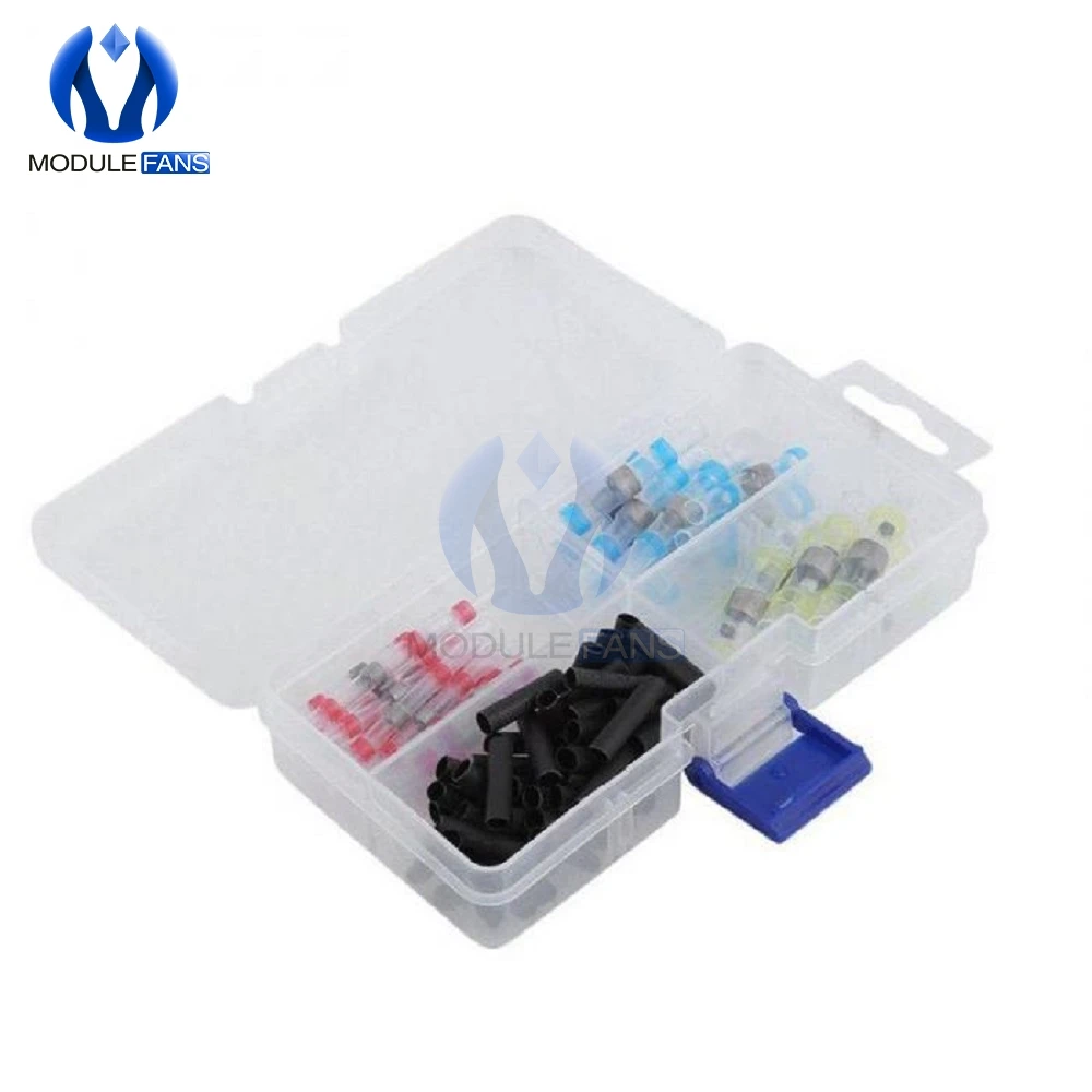 

100pcs Waterproof Heat Shrink Tube Sleeves Solder Seal Shrinkable Splice Wires Connector Cable Terminal Electrical Connector Diy