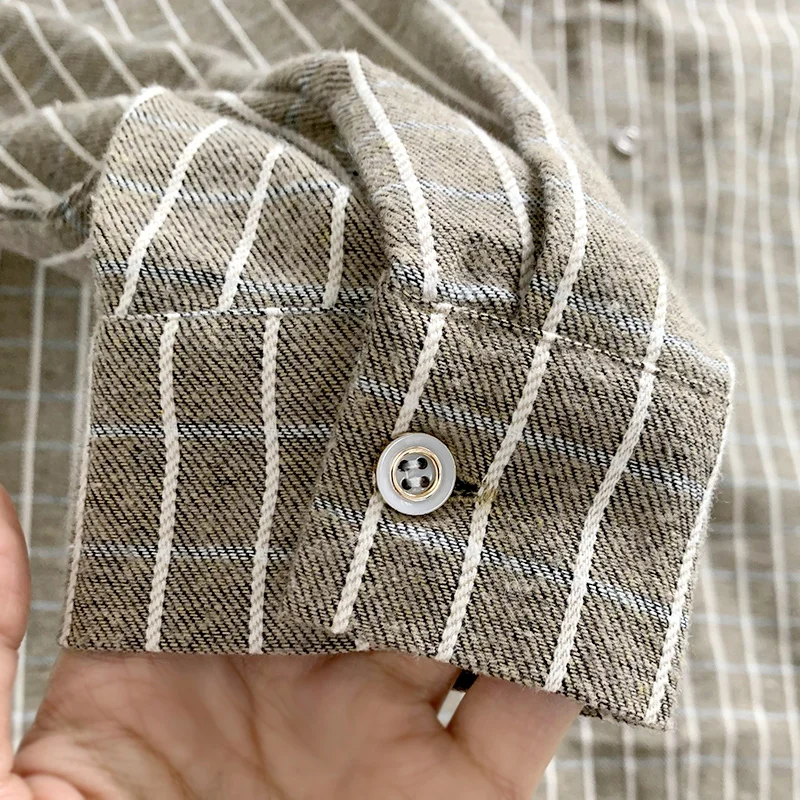 Женская винтажная рубашка в клетку Повседневная Свободная блузка с длинным